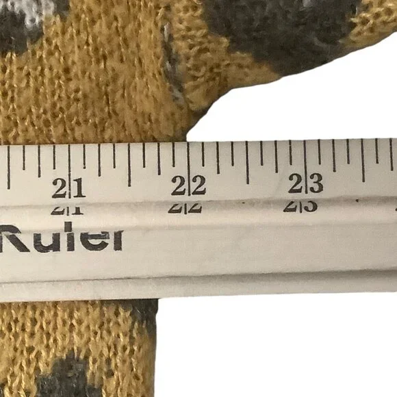 Sleek by R7‎ Leopard Animal Print Striped Sweater Women Medium Knit - Picture 4 of 6